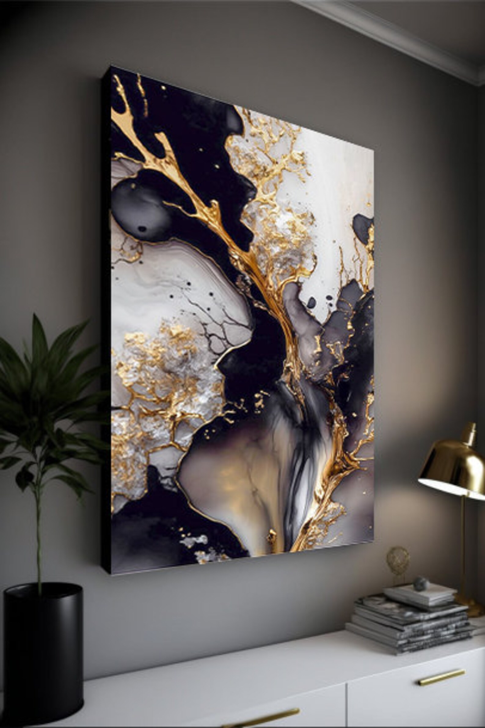 DIGITAL WALL ART Painting Wall Art, Alcohol Ink Painting, Room Decor
