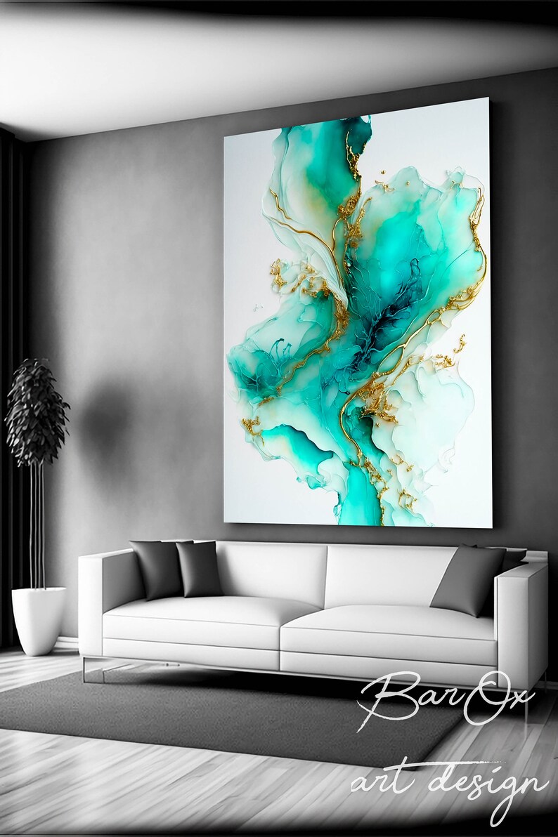 Luxury Wall Art Printable Green Gold Marble Wall Art Alcohol Etsy
