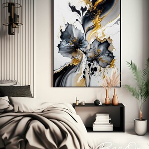 Luxury Wall Art Printable Alcohol Flower Gift Alcohol Ink - Etsy