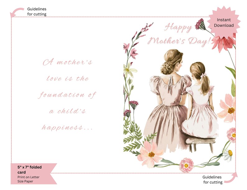 Mothers Day Gift Printable Card E Cards for Mothers Day Etsy