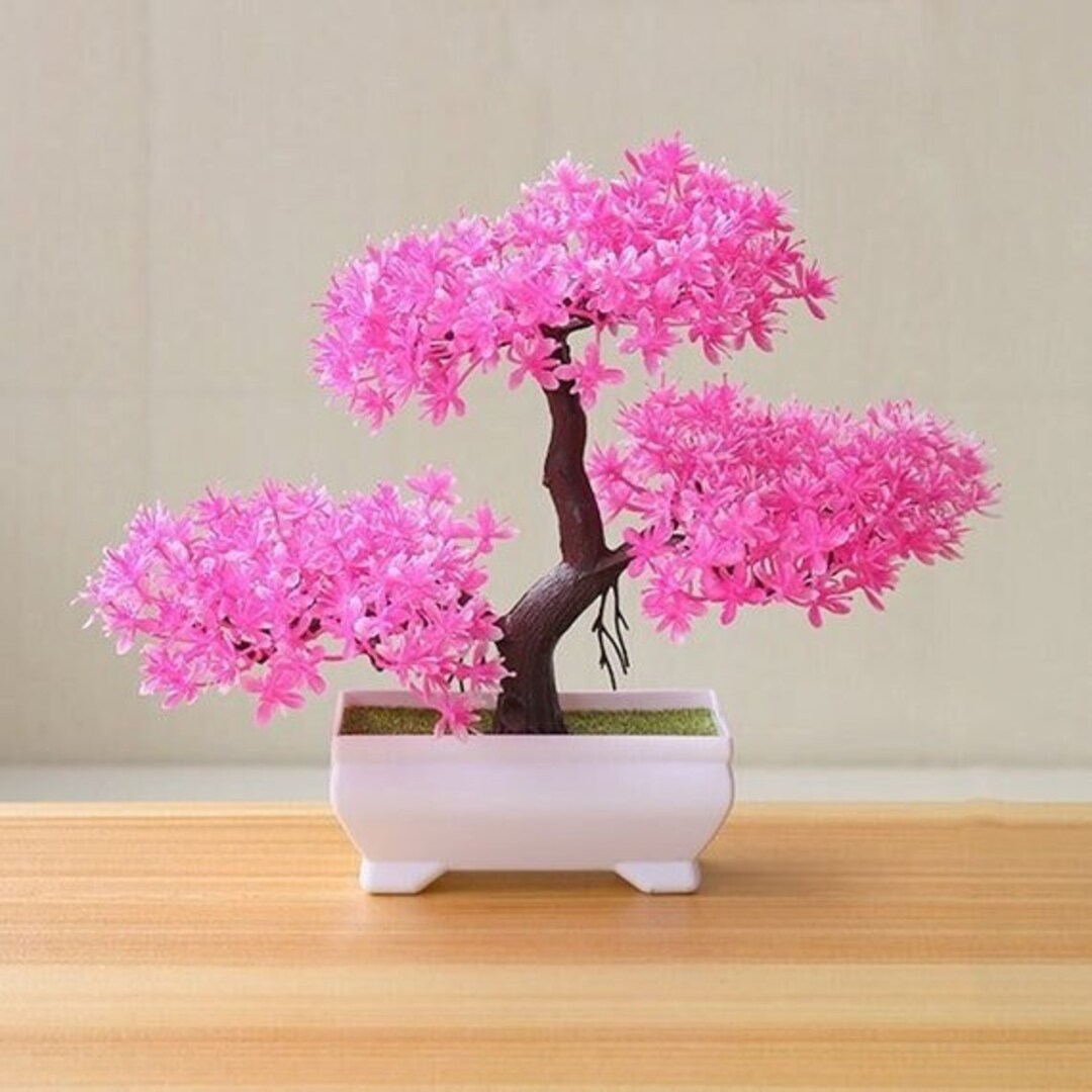 Decorleaf Artificial Bonsai Tree Mini Decorative Plant for Indoor Shelf
