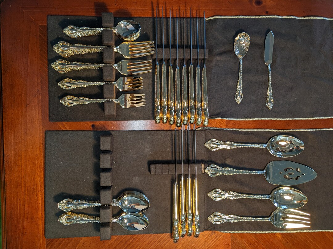 International Deep Silver Flatware 66 Piece Set Etsy