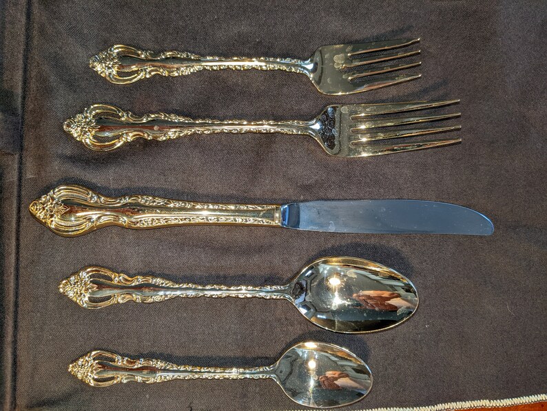 International Deep Silver Flatware 66 Piece Set Etsy