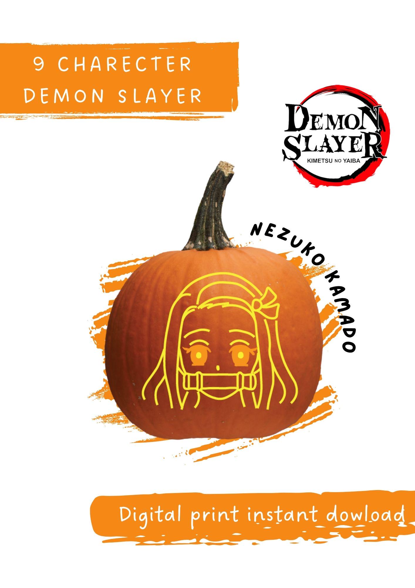 Demon Slayer Pumpkin Stencil Set 9 Character Carving Templates