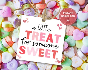 Valentine Gift Tag Printable, Editable Treat Bag Label (Digital Download)