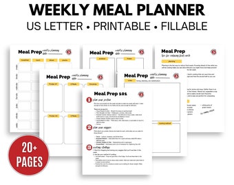 Weekly Meal Planning Worksheets - Fillable PDF