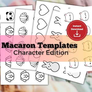 Adorable Character Macaron Printable Template – Perfectly Piped Every Time! Macaron Template for Piping, 3 sizes, Instant Download