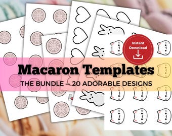 Macaron Vorlagen zum Selbstdrucken – Feiertage und Zeichen (Digitaler Download)