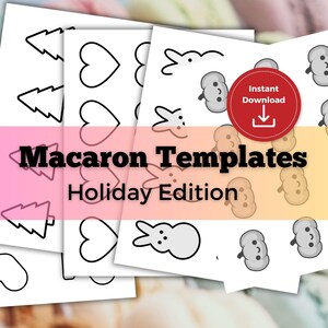 Holiday Printable Macaron Templates – Perfectly Piped Every Time! Macaron Template for Piping, 3 sizes, Instant Download