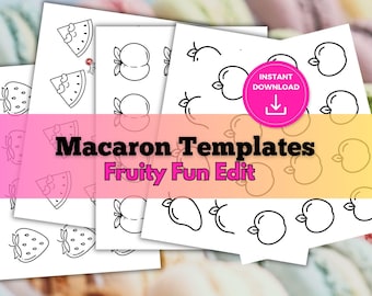 Fruit Macaron Template - Piping Guide, 10 Designs (Digital Download)