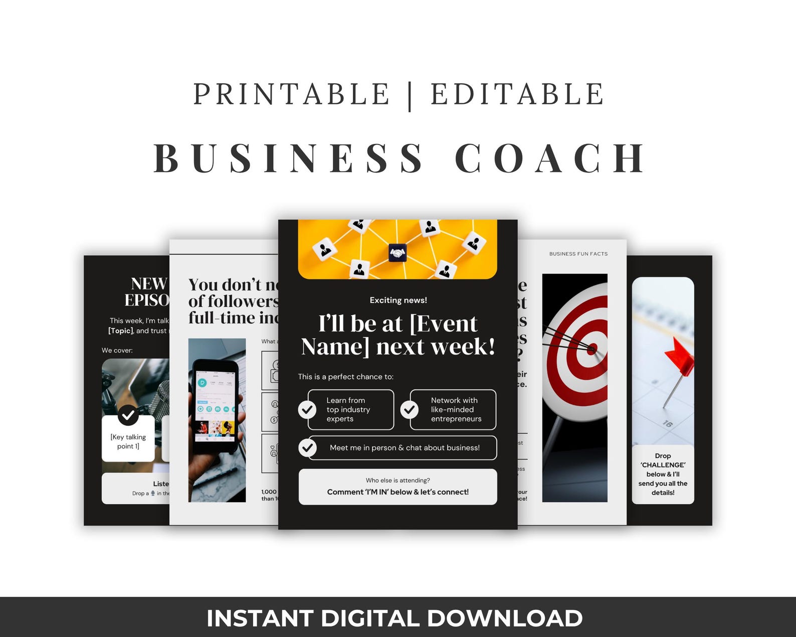 Business Coach Instagram Templates | Coaching Social Media Posts ...