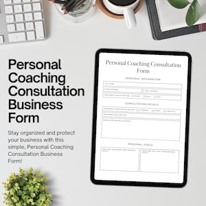 Personal Coach Consultation Form Template | Editable Business Agreement PDF | Instant Canva Download