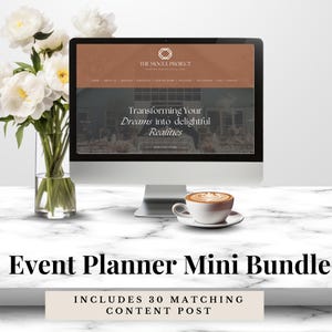 Event Planner Website & Instagram Post Bundle | Canva Templates for Event Planners | Editable Website + 30 Social Templates