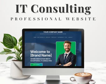 IT Consultant Website Template: Editable Business Website (Canva)