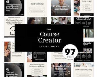 Course Creator Instagram Templates | Online Program Social Media Posts | Editable Canva Templates
