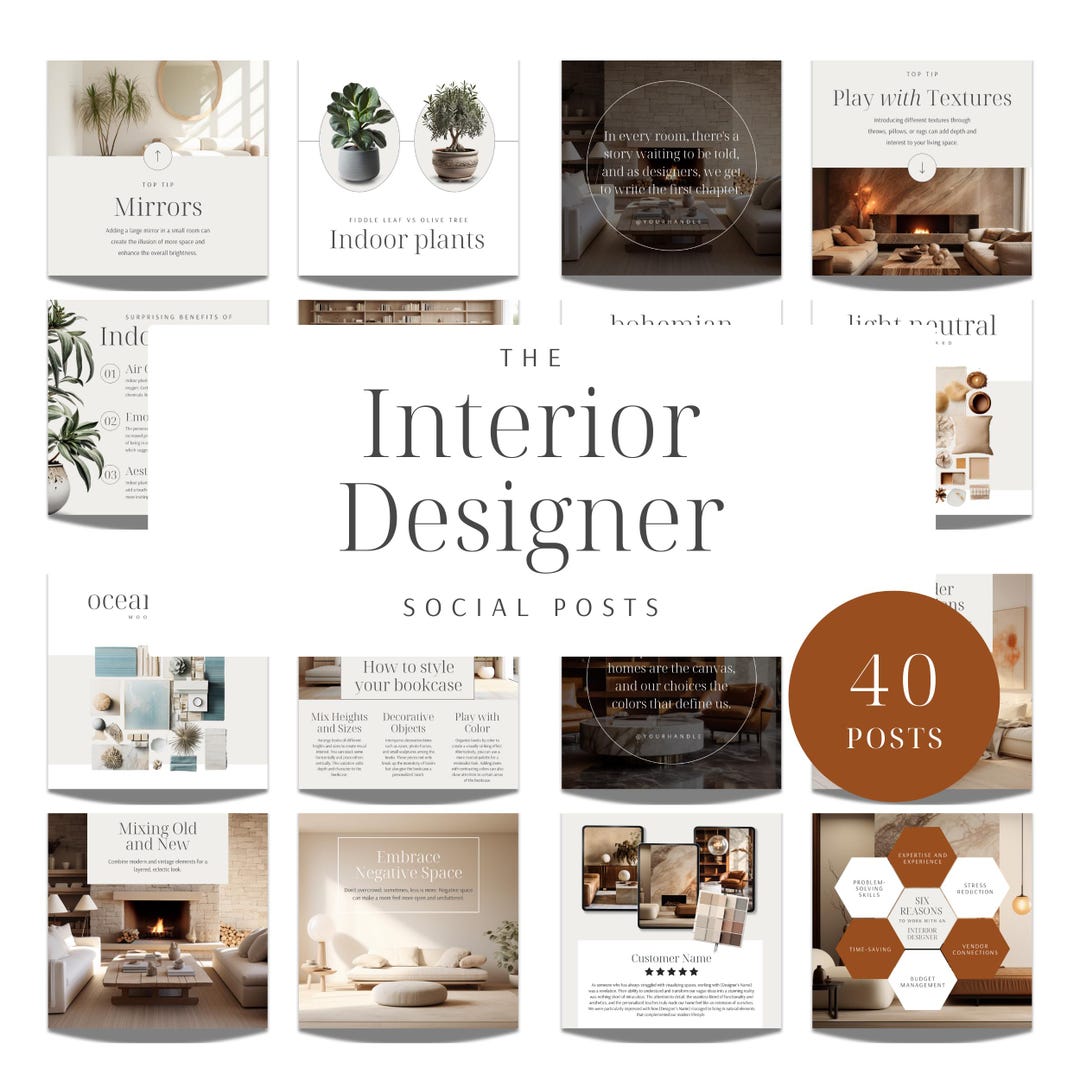 Interior Designer Instagram Templates | Home Decor Social Media Posts ...
