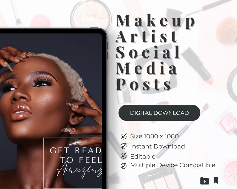 Makeup Artist Instagram Templates | MUA Social Media Posts | Editable ...