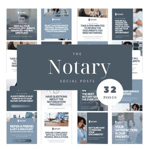 Notary Instagram Templates | Notary Business Social Media Posts | Editable Canva Templates