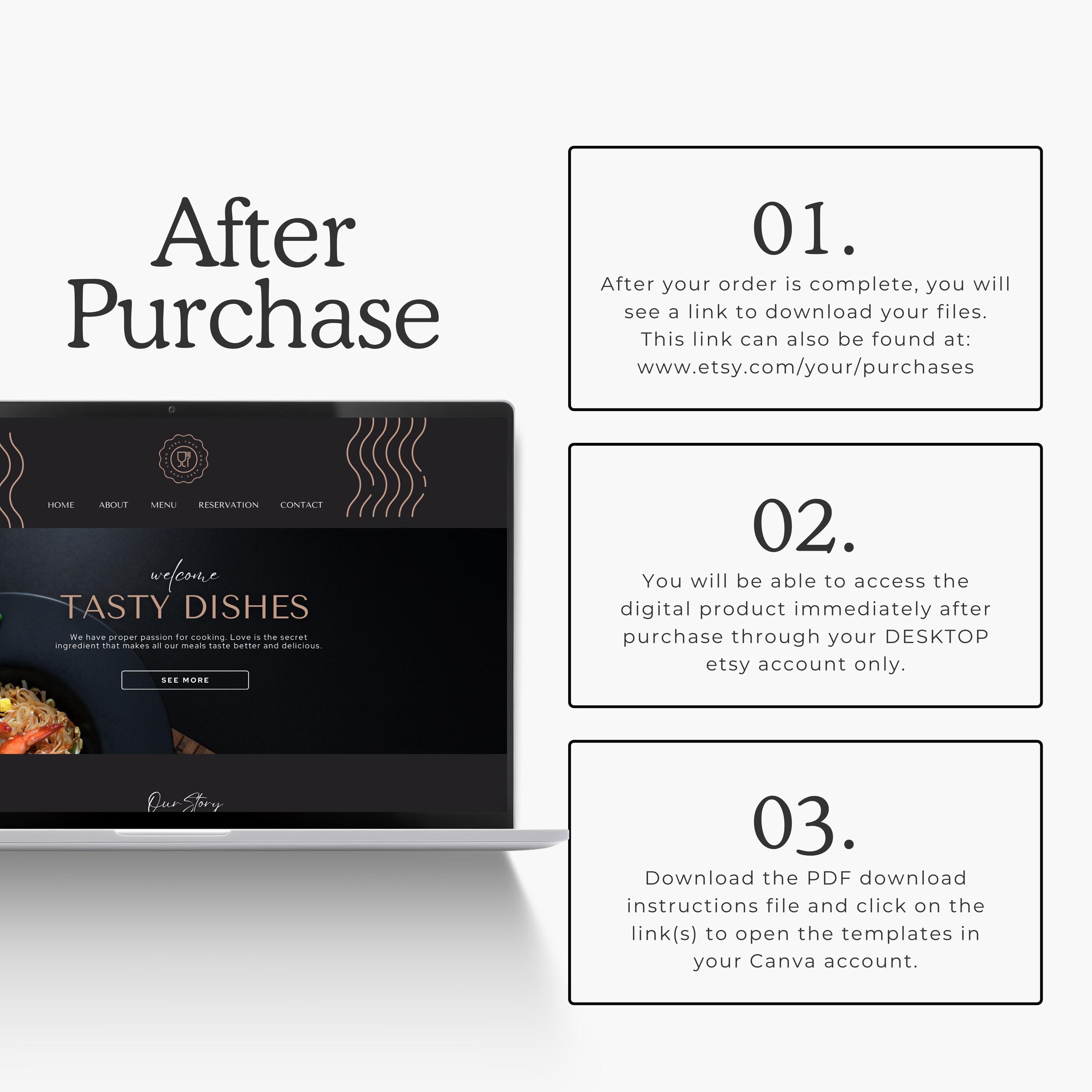 Editable Restaurant Website Template: Canva Food Business Design ...