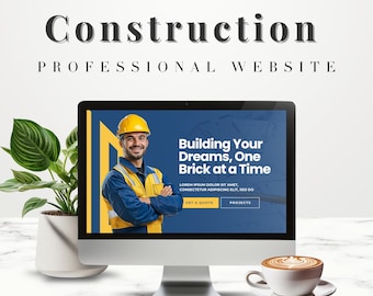 Canva Website Template: Construction Business Website (Editable)