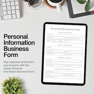 個人情報ビジネスフォームテンプレート | 編集可能なビジネス契約書PDF | Canvaですぐにダウンロード