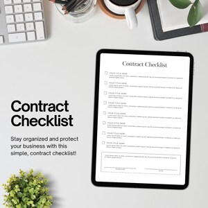Contract Checklist Form Template | Editable Business Agreement PDF | Instant Canva Download