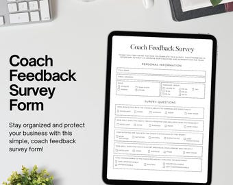 Coaching Feedback Survey Form Template | Editable Business Agreement PDF | Instant Canva Download