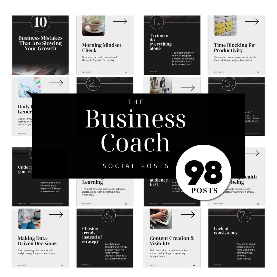 Business Coach Instagram Templates | Coaching Social Media Posts ...