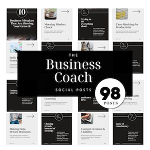 Instagram-sjablonen voor zakelijke coaches | Sociale-mediaberichten voor coaching | Bewerkbare canvassjablonen