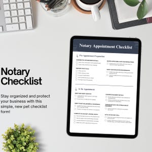 Notary Appointment Checklist Form Template | Editable Business Agreement PDF | Instant Canva Download