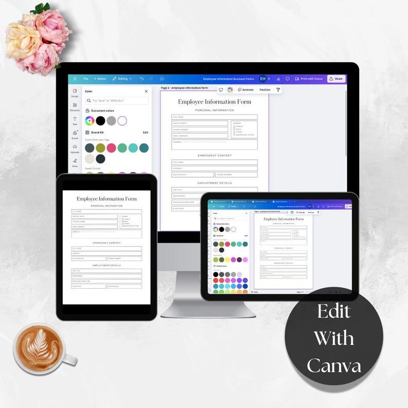 Employee Information Form Template | Editable Business Agreement PDF ...