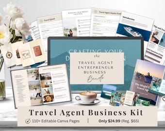 Travel Agent Canva Business Toolkit: Website, Forms, Social Media Templates