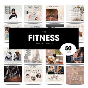 Fitness Instagram Templates | Personal Trainer Social Media Posts | Editable Canva Templates