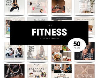 Fitness Instagram Templates | Personal Trainer Social Media Posts | Editable Canva Templates