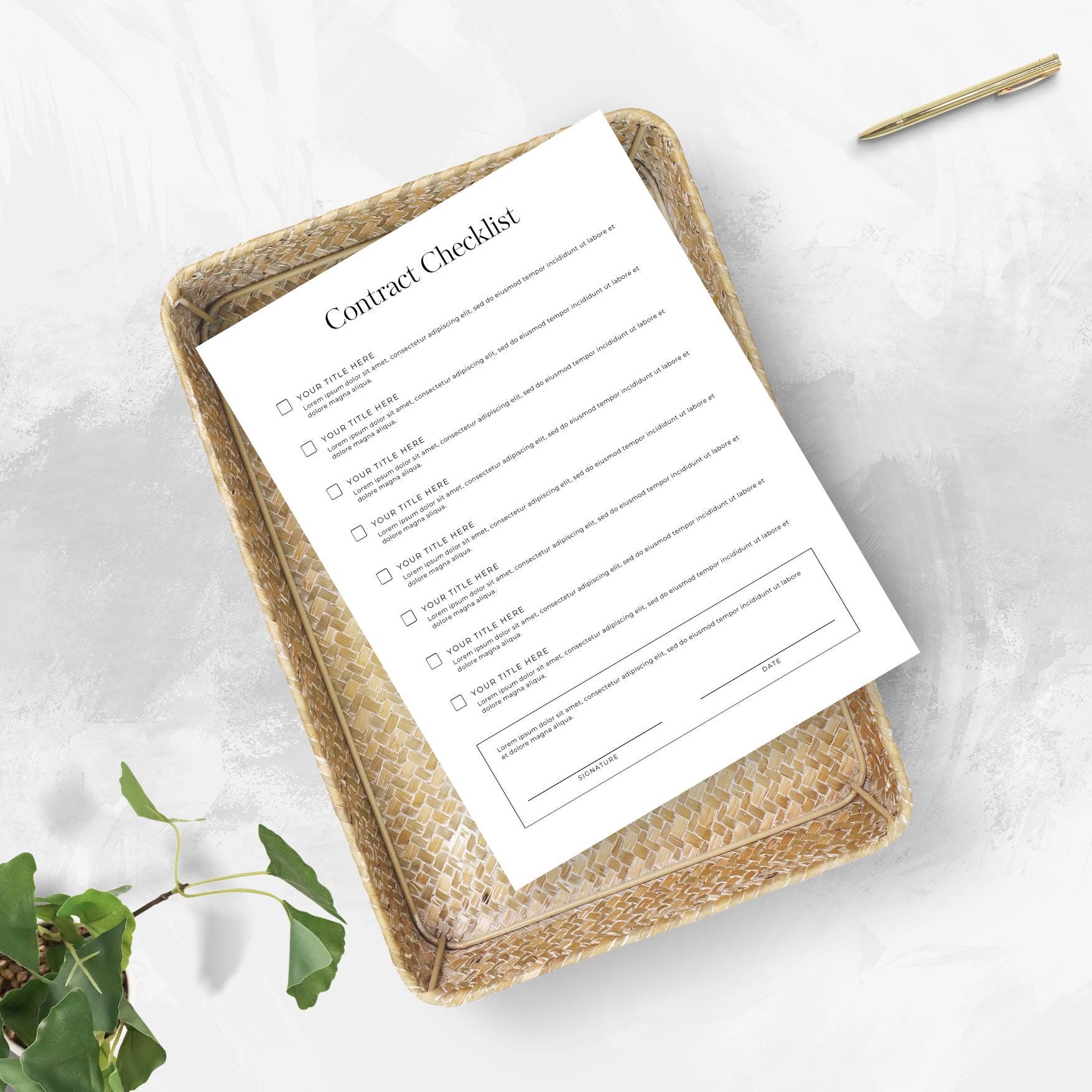 Contract Checklist Form Template | Editable Business Agreement PDF ...
