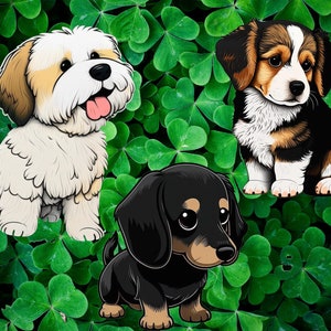 3 Dog Stickers | Cute Cartoon Dog Stickers