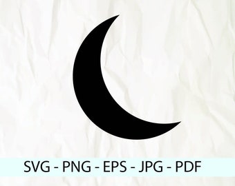 May include: A black crescent moon shape.