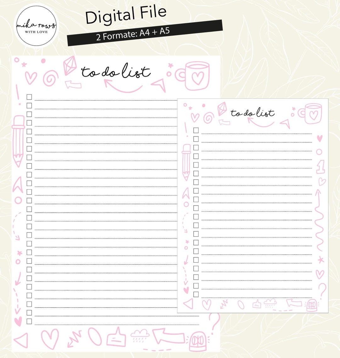 To Do List Printable A4 Checklist Planner Minimalist to Do List Daily ...