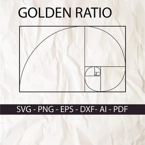 Vector Golden Ratio Digital | File Golden ratio | svg pdf eps ai dxf png | File | Vector | Clip Art | cut file Golden cut fibonacci