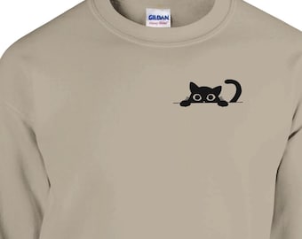 Unisex presenttröja för kattälskare – Tröja med katttryck – Perfekt för djurälskare!