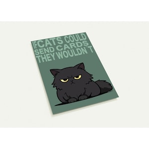 10 Funny Cat Cards - "If Cats Could Send Cards" - Premium Postcard Pack with Gold Foil & Rounded Corners - Gift for Catlovers