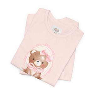 Cute Teddy Bear, Coquette, Adorable, Shirt, Women&#39;s shirt, Gift for Her, Bear, Bow, Cute Bow, Bella Canvas, Teddy Bear Bow, Y2K