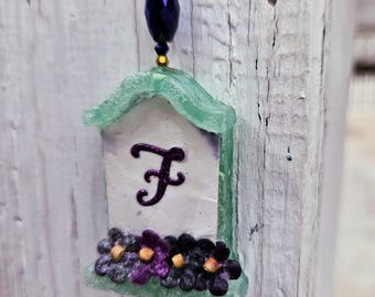 F / Lápida / Personalizable / Perfumado / Morado / Floral / Verde / Girasol / Flor / Hecho a mano / Ambientador / Fragancia / Reciclado