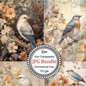 Watercolor Rococo Style Bird Clipart, Daisy Clipart, Muted Color Palette Clipart, Scrapbooks For Couples, Journaling Esv Bible, , ,