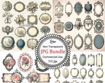 Victorian Shabby Chic Badge Clipart, , , , , Journaling Magazine, Journaling Downloads, Journaling Tool For Mind, Journaling For Grief,