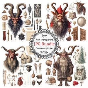 Arampusnacht Austria Clipart, Krampus Mask Clipart, Birch Rod Clipart, Journaling Prompts, Journaling Kits For Planners