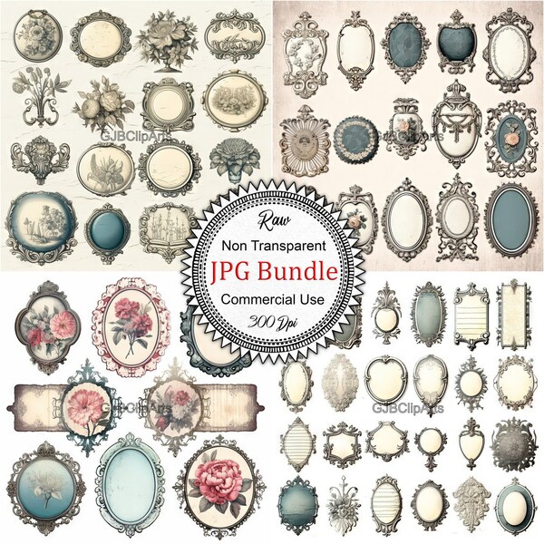 Victorian Shabby Chic Badge Clipart, , , , , Journaling Magazine, Journaling Downloads, Journaling Tool For Mind, Journaling For Grief,