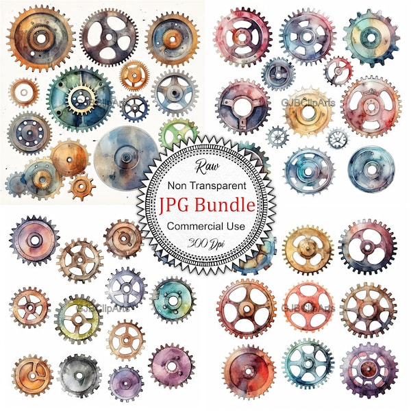 Antique Gears Collection: Vintage Mechanisms Clipart Collection,Digital clipart, Printable clipart, Scrapbooking supplies.