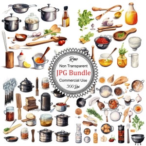 Cooking Experiments Clipart, Utensil Clipart, Ingredient Clipart, Kitchen Clipart, Scrapbooking Embellishments, Scrapbook Ephemera,