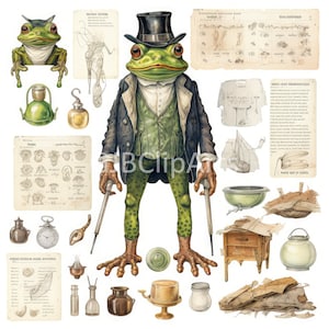 Mr. Frog Junk Journal Kit Clipart Frog Clipart Lily Pad Clipart, Journaling Stencils, , Scrapbooker For Hire, Journaling Therapy